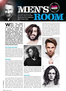 Christian Wiles announced as mens columnist in UKs leading consumer Hair Mag!
