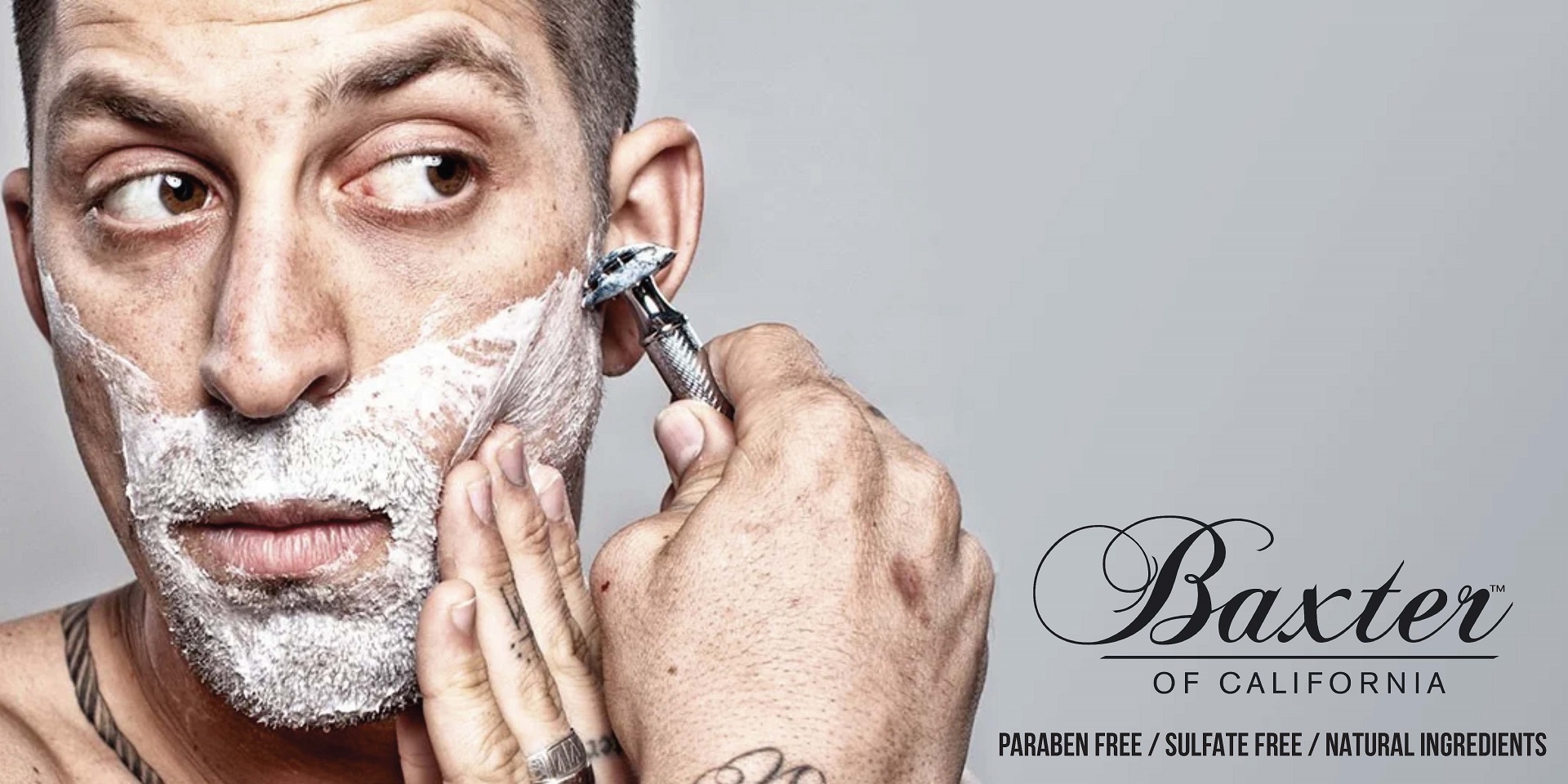 BAXTERS OF CALIFORNIA PRODUCTS FOR MEN CHRISTIAN WILES HAIRDRESSING NORTHAMPTON