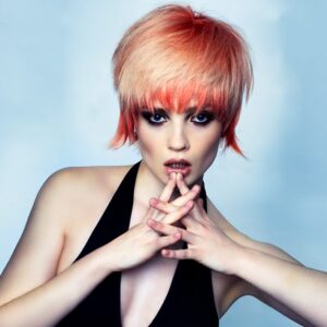 Peach hair colour at Wiles Studios in Northampton