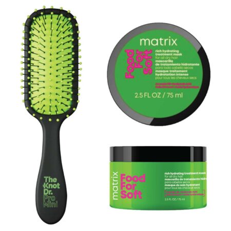 Matrix Food For Soft Rich Hydrating Treatment Mask 75ml & Knot Dr mini Brush pro green
