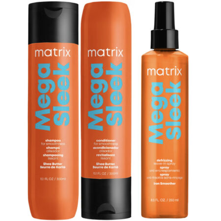 MATRIX - Mega Sleek Classic Trio 300ml Shampoo, 300ml Conditioner & 250ml Iron Smoother Spray